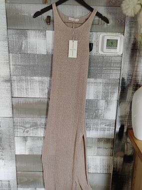 moon & madison Beige Knit Maxi Dress